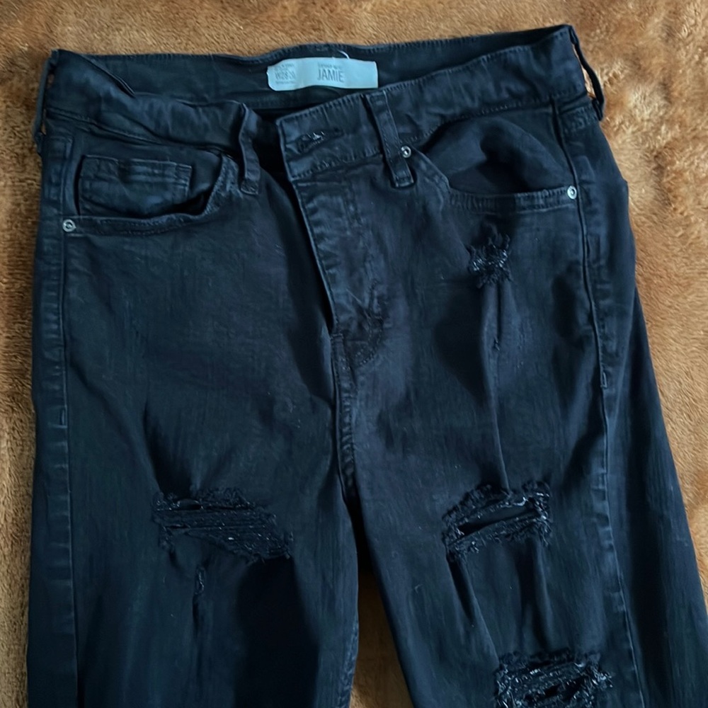 TopShop Moto Jaime Black Ripped Jeans